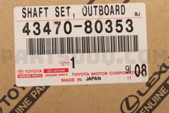 4347080353 SHAFT ASSY, FRONT DRIVE OUTBOARD J
