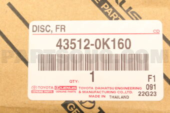 435120K160 Toyota DISC  FR