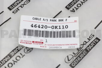 464200K110 Toyota CABLE ASSY, PARKING BRAKE, NO.2