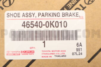 465400K010 Toyota SHOE ASSY  PARKING