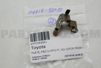 4771732031 PLATE, PAD SUPPORT, NO.2(FOR FRONT
