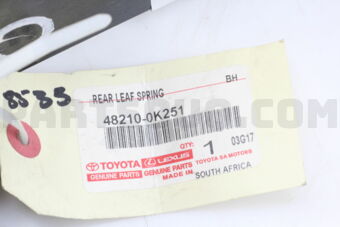 482100K251 SPRING ASSY, REAR, RH/LH