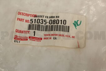 5103508010 Toyota PLATE SUB-ASSY, FRAME SIDE RAIL, RH