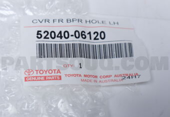 5204006120 Toyota COVER, FRONT BUMPER HOLE, LH