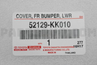 52129KK010 COVER FR BUMPER LW