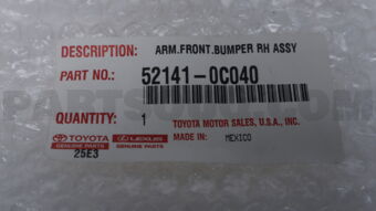 521410C040 Toyota ARM, FR BUMPER, RH -     **VIN**
