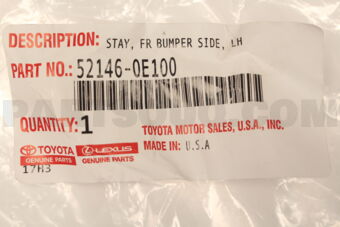 521460E100 Toyota STAY  FR BUMPER