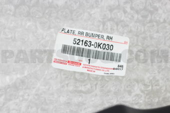 521630K030 PLATE  RR BUMPER  RH