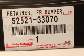 5252133070 Toyota RETAINER, FRONT BUMPER, UPPER
