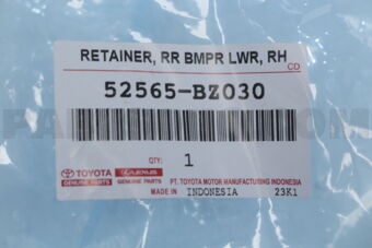 52565BZ030 Toyota RETAINER  RR BUMPER
