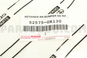 525750K130 RETAINER, RR BUMPER