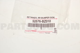 52576BZ010 Toyota RETAINER, RR BUMPER
