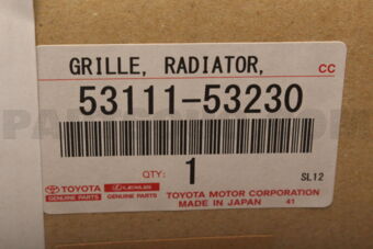 5311153230 Toyota GRILLE, RADIATOR, OUTSIDE