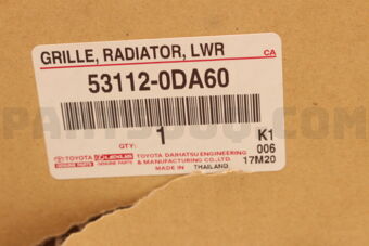 531120DA60 GRILLE  RADIATOR  LW