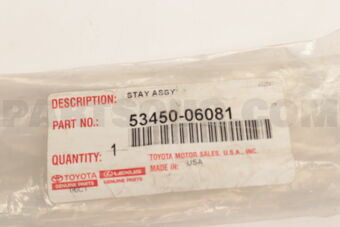 5345006081 SUPPORT ASSY, HOOD, LH