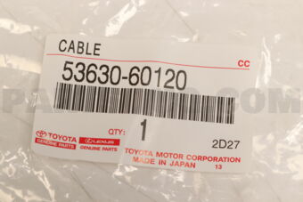 5363060120 Toyota CABLE ASSY, HOOD LOCK CONTROL