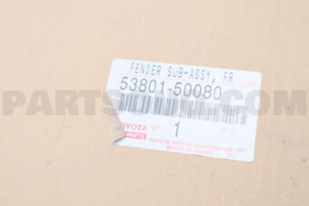 5380150080 Toyota FENDER SUB-ASSY, FRONT RH