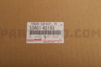 5380160193 FENDER SUB-ASSY, FRONT RH