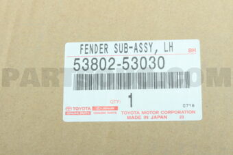 5380253030 FENDER SUB-ASSY, FRONT LH