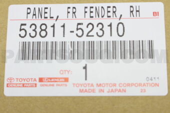 5381152310 FENDER SUB-ASSY, FRONT RH