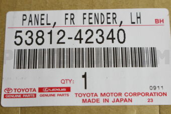 5381242340 PANEL  FR FENDER  LH