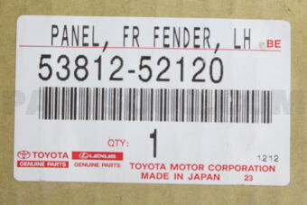 5381252120 Toyota FENDER SUB-ASSY, FRONT LH