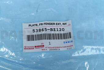 53865BZ120 PLATE, FR FENDER EXT