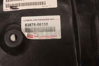 5387506130 Toyota LINER, FRONT FENDER, RH