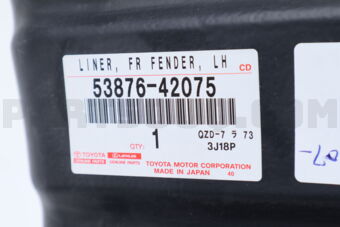 5387642075 Toyota LINER, FRONT FENDER, LH