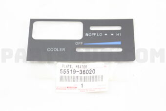 5551936020 PLATE, HEATER CONTROL NAME