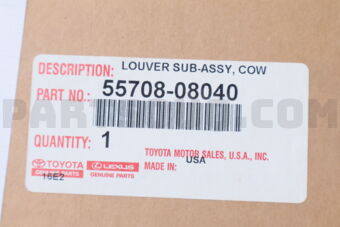 5570808040 LOUVER SUB-ASSY, COWL TOP VENTILATOR