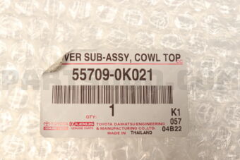 557090K021 LOUVER, COWL TOP VENTILATOR, LH