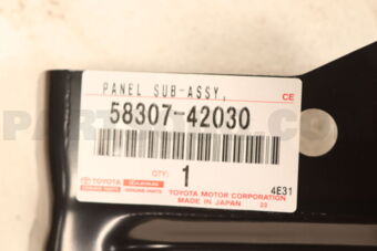 5830742030 Toyota PANEL SUB-ASSY, BODY