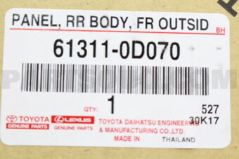 613110D070 PANEL, REAR BODY FRONT OUTSIDE, RH