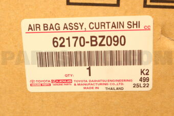 62170BZ090 AIR BAG ASSY, CURTAI