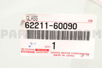 6221160090 GLASS, SIDE WINDOW, REAR RH