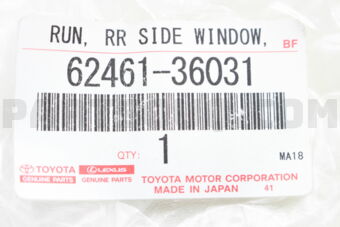 6246136031 RUN, REAR SIDE WINDOW, LH