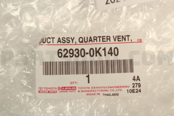 629300K140 Toyota DUCT ASSY, QUARTER