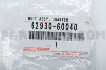 6293060040 DUCT ASSY, QUARTER VENT, RH