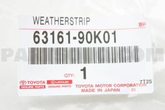6316190K01 WEATHERSTRIP, ROOF
