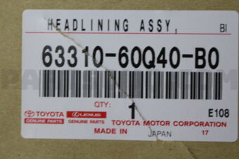 6331060Q40B0 HEADLINING ASSY, ROOF