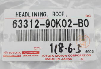 6331290K02B0 HEADLINING, ROOF, NO.2