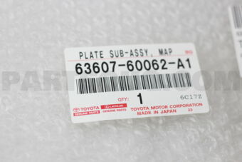 6360760062A1 PLATE SUB-ASSY, MAP LAMP