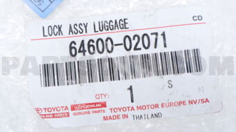 6460002071 LOCK ASSY  LUGGAGE
