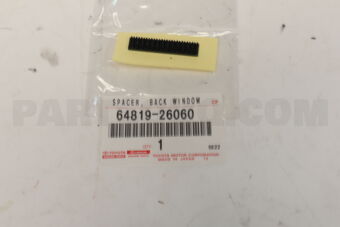 6481926060 Toyota SPACER, BACK WINDOW GLASS, NO.2