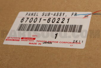 6700160221 PANEL SUB-ASSY, FRONT DOOR, RH