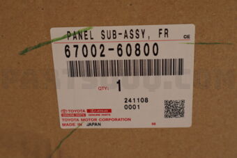 6700260800 Toyota PANEL SUB-ASSY, FRONT DOOR, LH