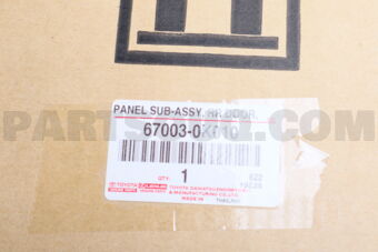 670030K010 Toyota PANEL SUB-ASSY, REAR DOOR, RH