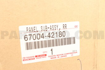 6700442180 Toyota PANEL SUB-ASSY, REAR DOOR, LH