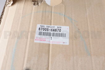 670056A670 Toyota PANEL SUB-ASSY, BACK DOOR, RH